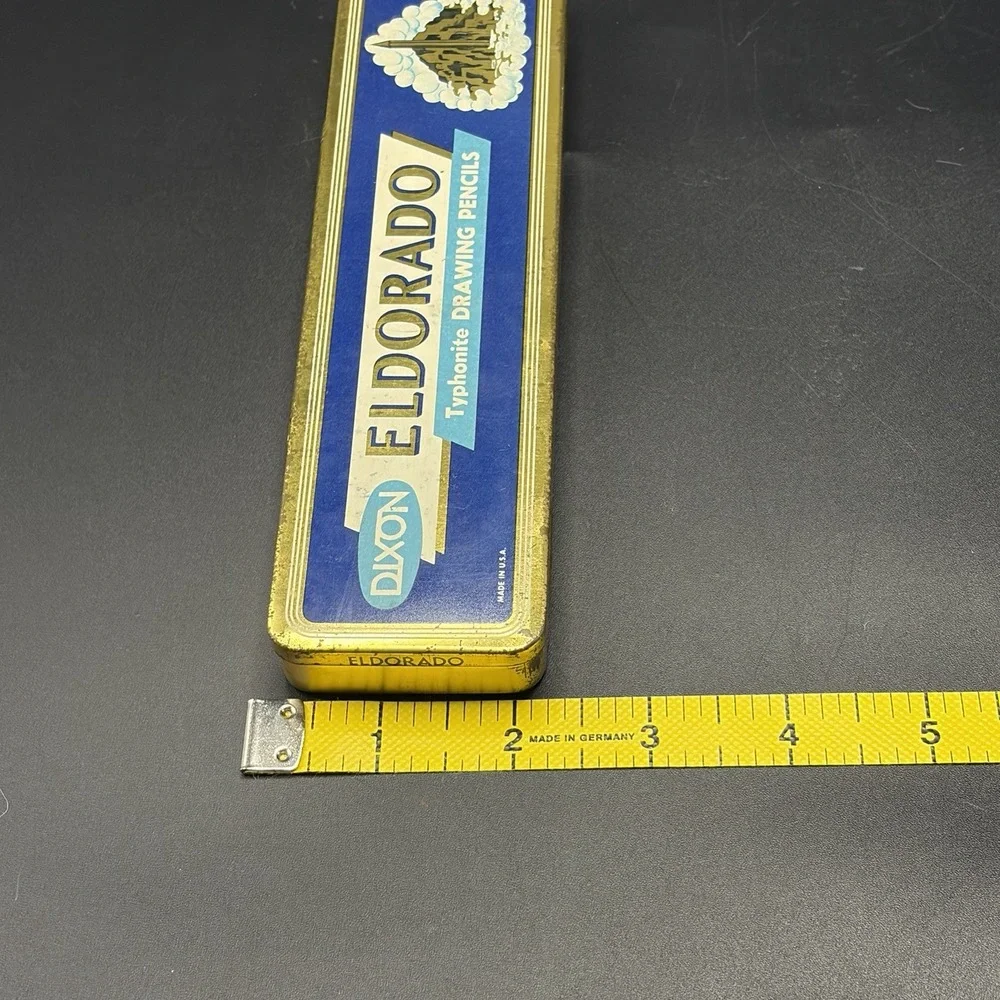 Vintage Dixon Eldorado Typhonite Drawing Pencil Tin/storage /Advertisement/EMPTY